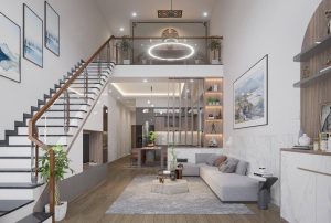 Mẫu phối cảnh nhà gác lửng hiện đại
